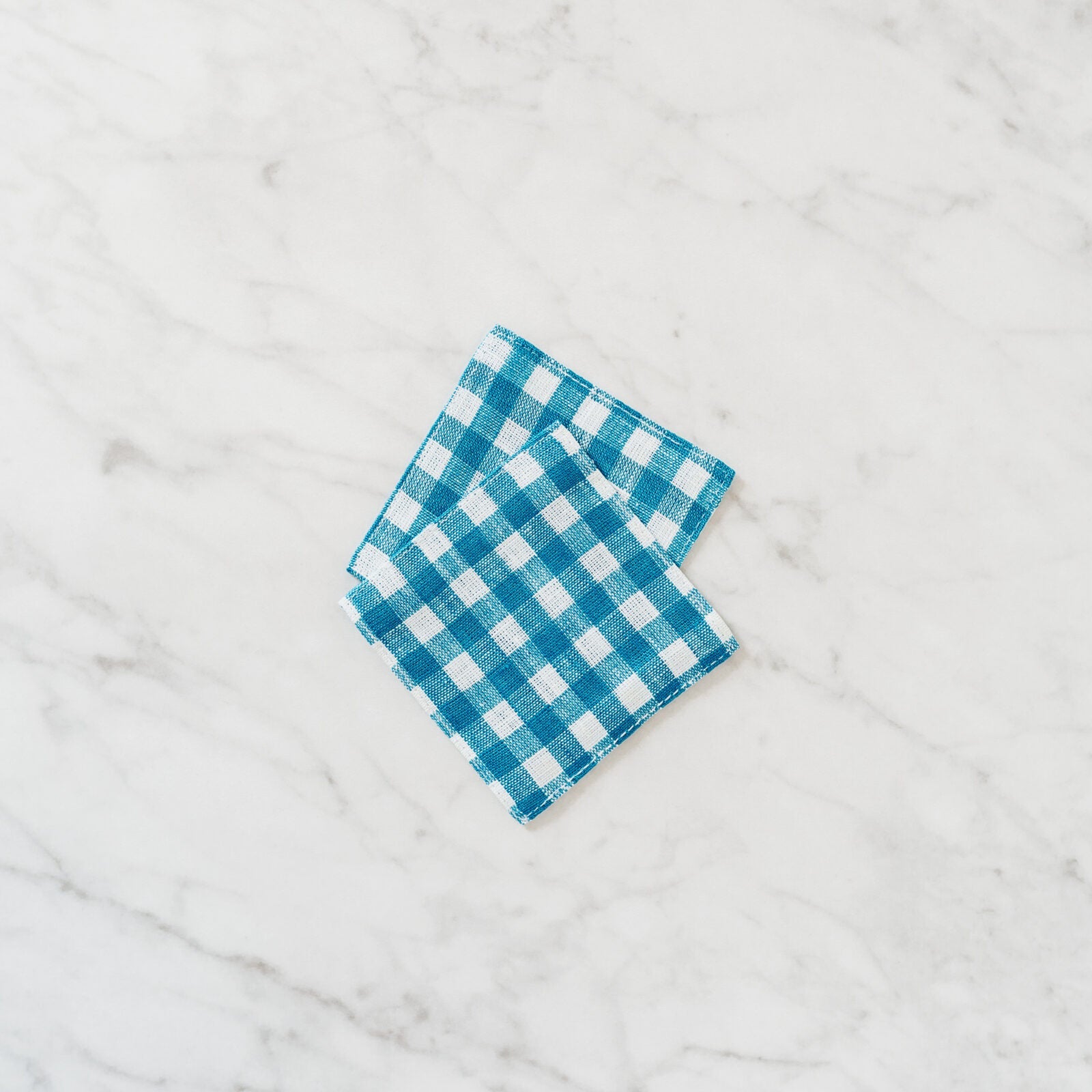 Linen Coaster - Blue Check – June Home Supply