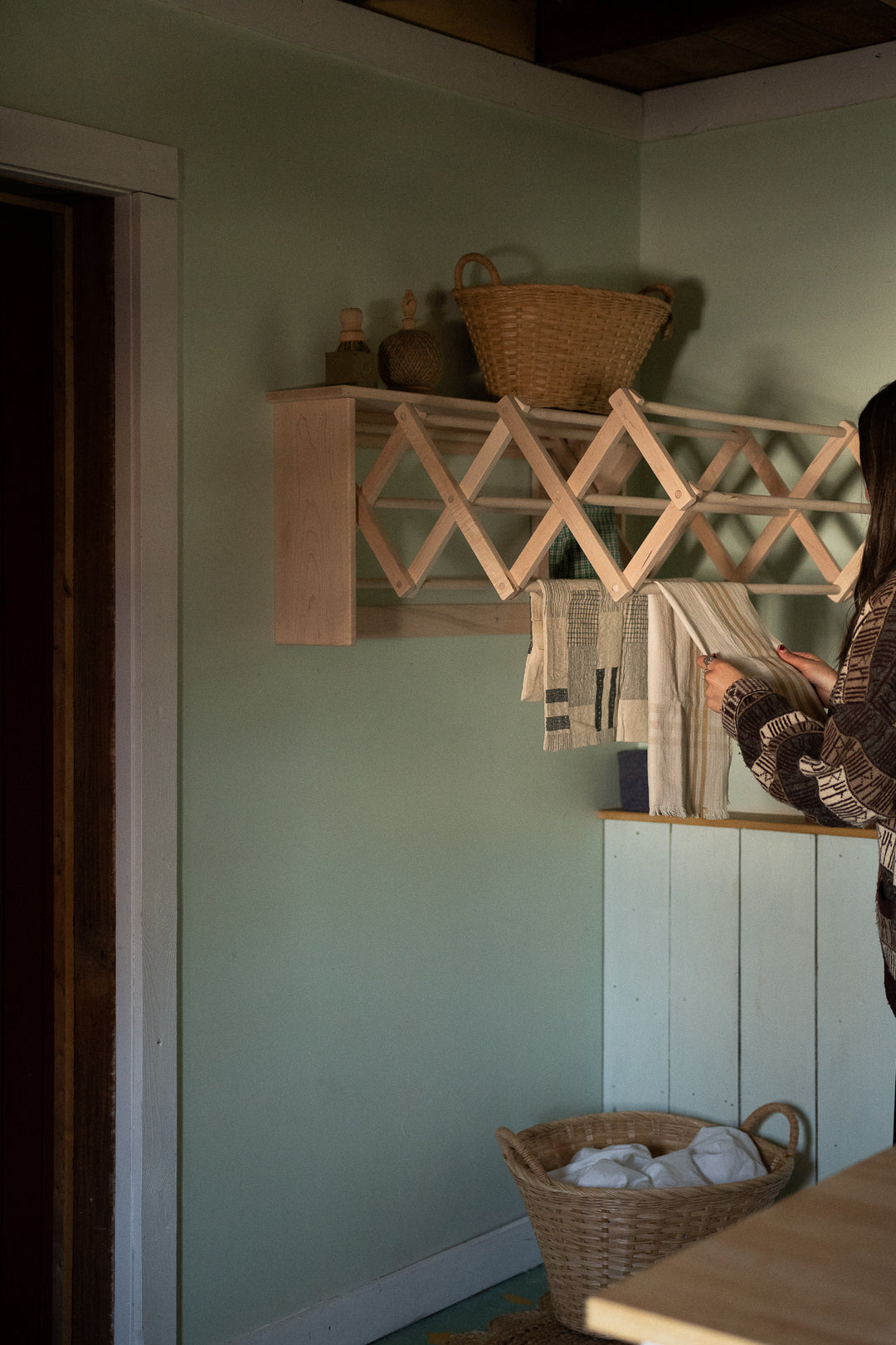 Maple Wall Folding Drying Rack – June Home Supply