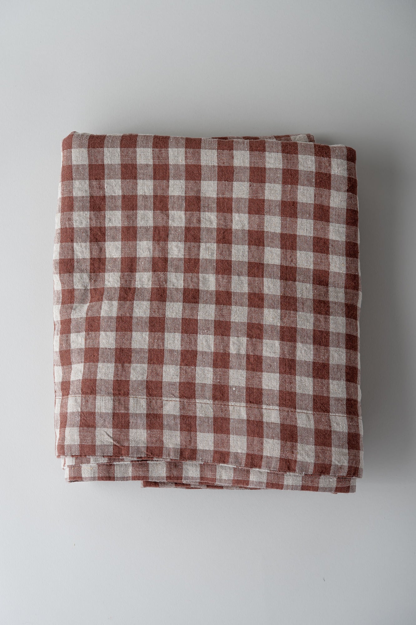 Linen Tablecloth - Chocolate Gingham