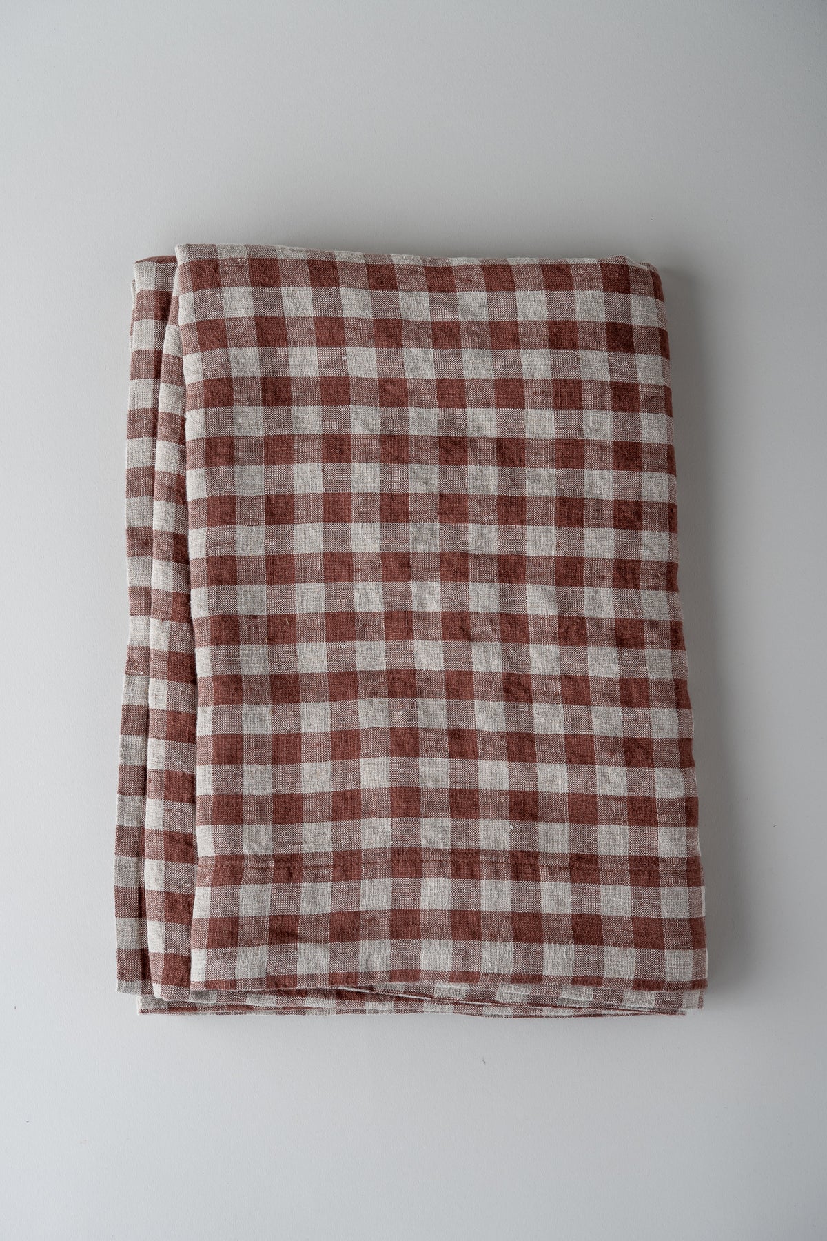 Linen Tablecloth - Chocolate Gingham
