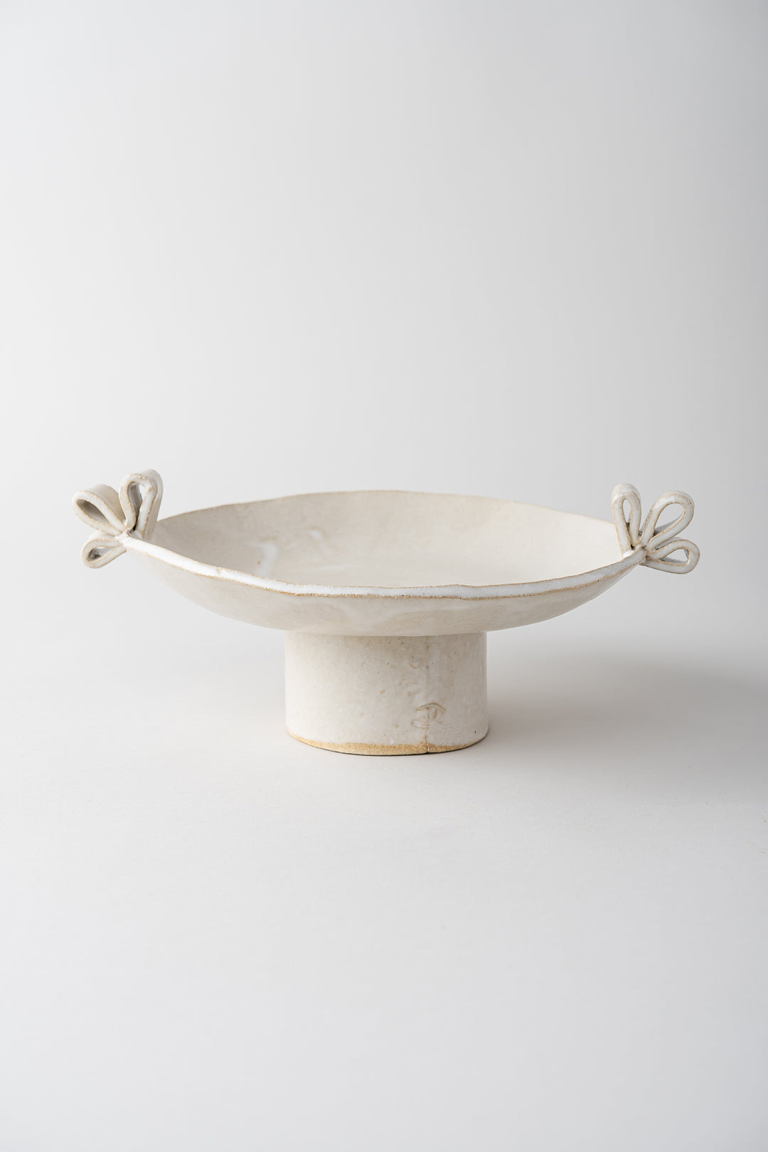 Handmade Stoneware Pedestal - Loopy Handle
