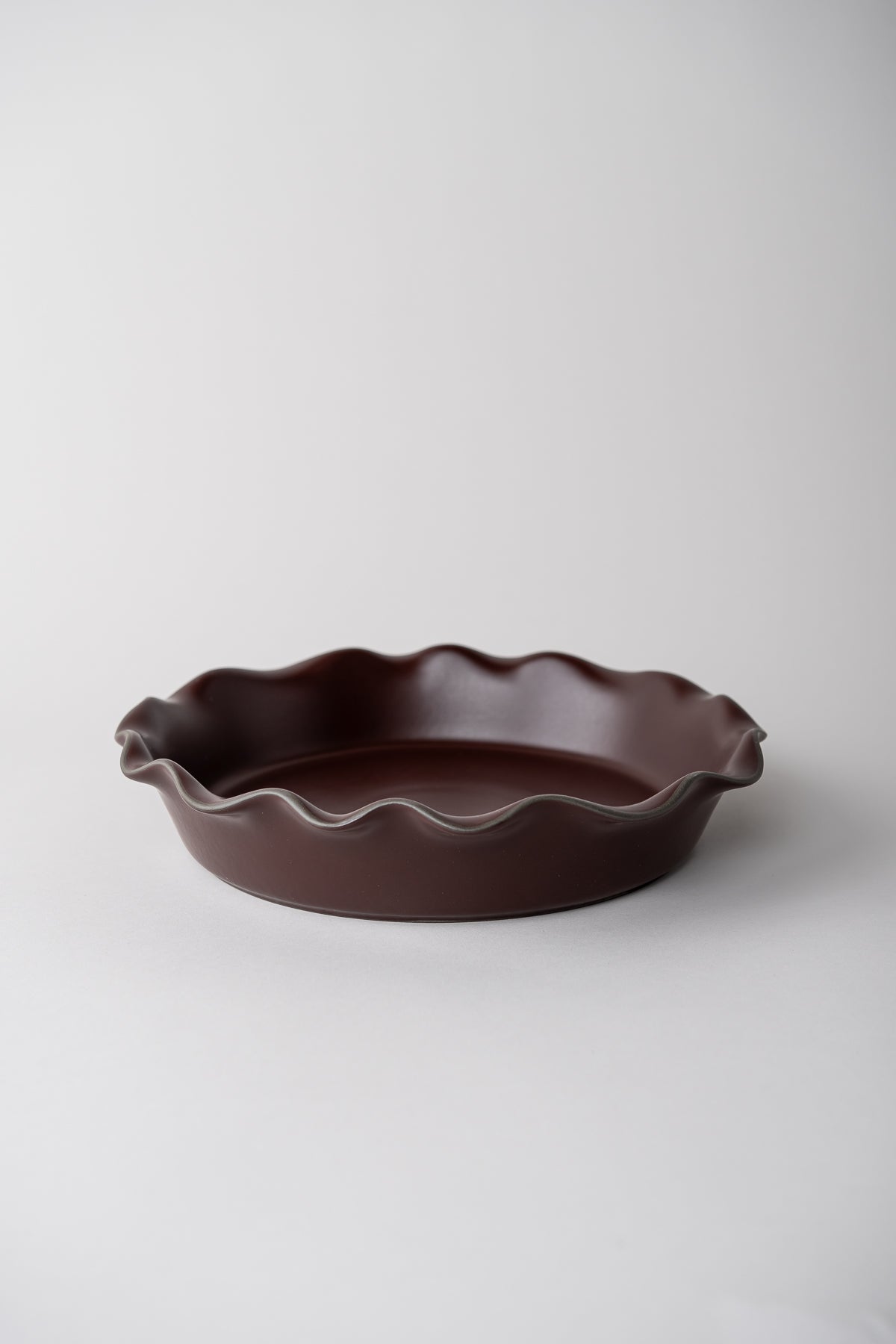 Fluted Stoneware Pie Dish - Port