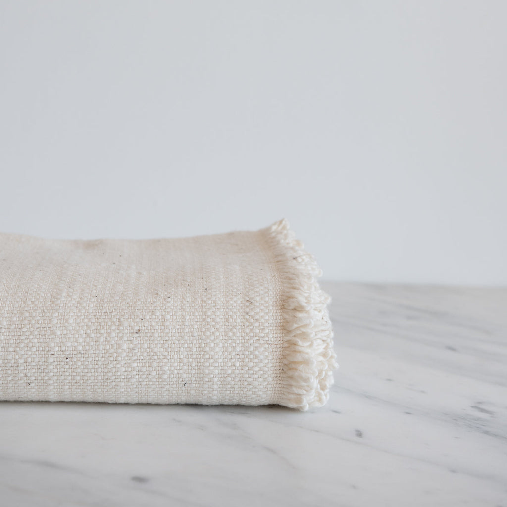 hand loomed cotton throw - natural
