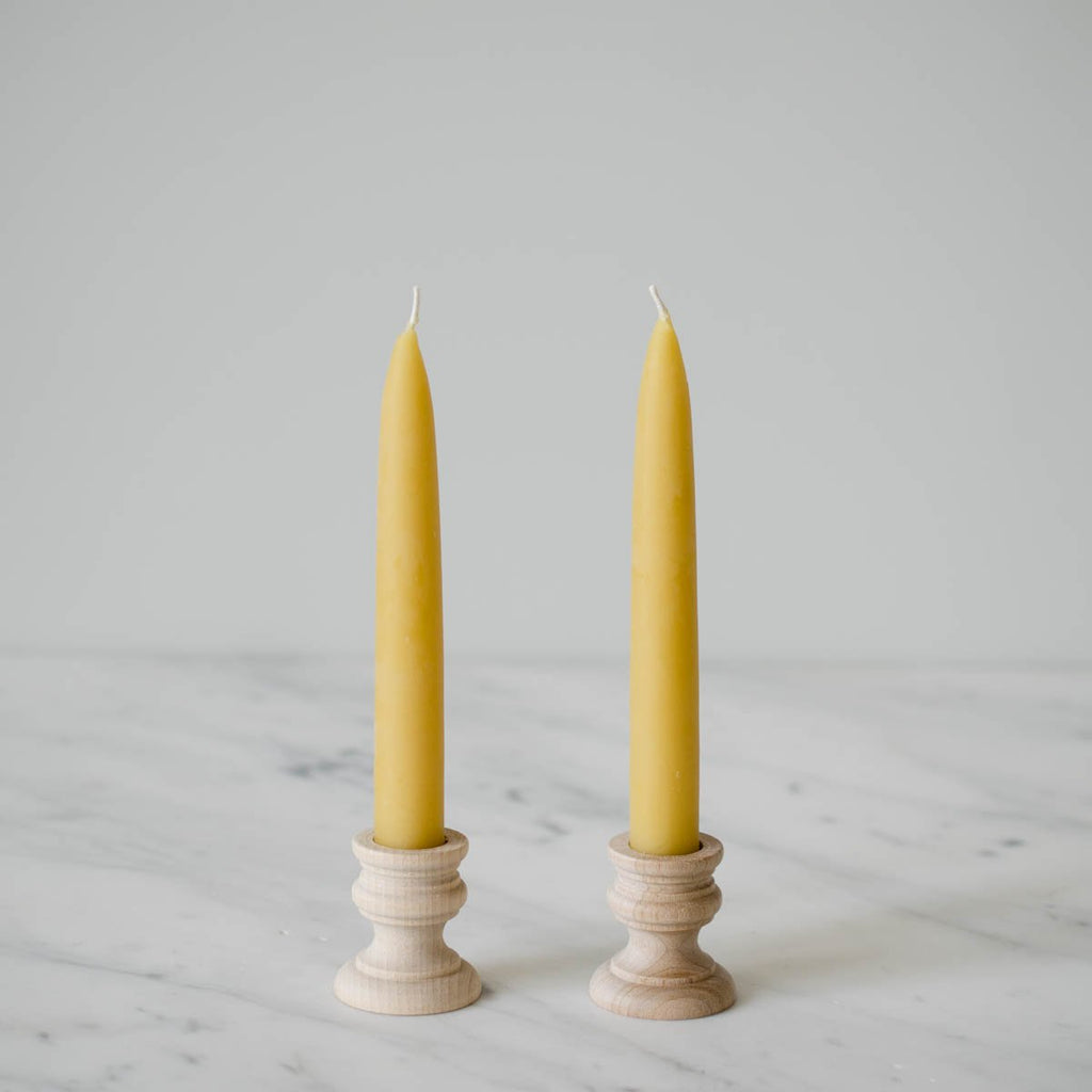 6 inch beeswax taper candle - set of two